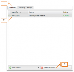 Screenshot of MyEyedro Client - Removing Device