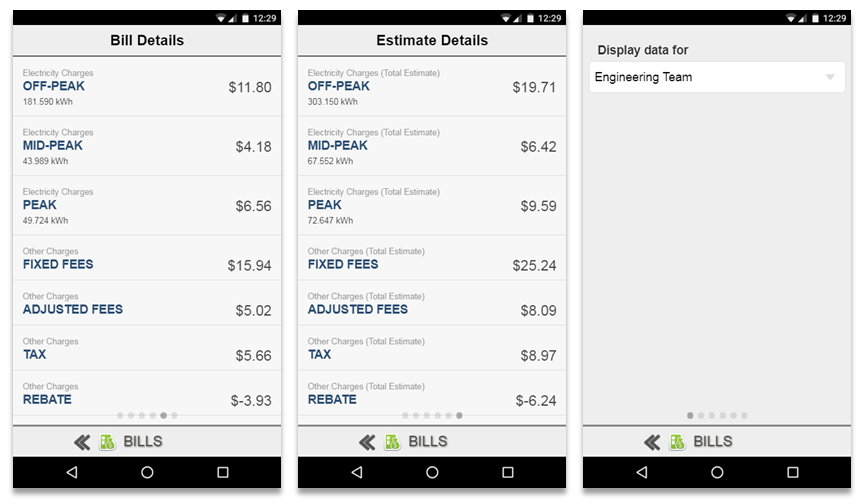 Screenshot of MyEyedro Client - Mobile Bills