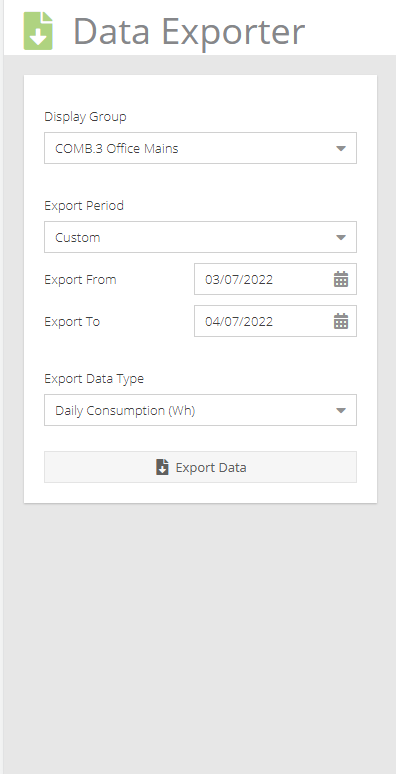 MyEyedro V5 Data Exporter tool on mobile - export your MyEyedro energy cloud data to Excel