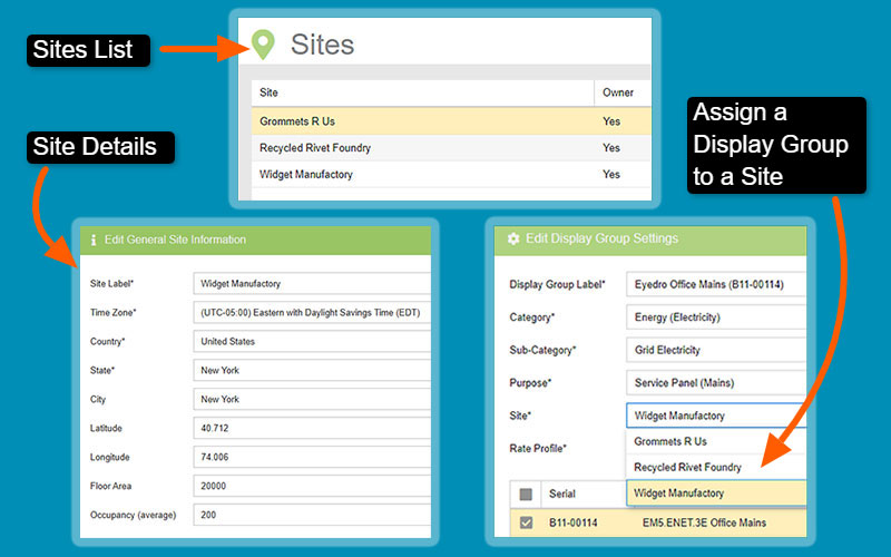 MyEyedro V5 Sites Configuration